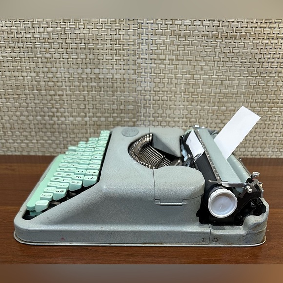 🌟4xHP🌟VTG 1957 Hermes Rocket Sea Green Manual Typewriter Switzerland - Picture 10 of 16